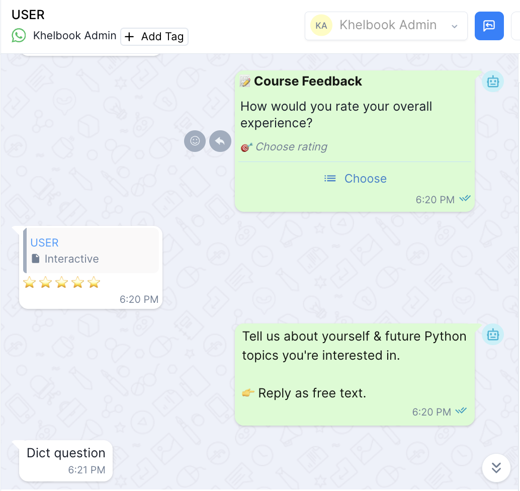 User feedback screenshot 1